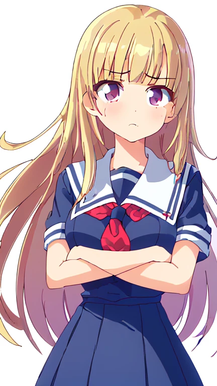 kotonesasaki, <lora:kotonesasakitest:0.8>,
kotone sasaki, long hair, (red eyes:1.5), glasses, blonde hair, hair pin, (small breast:1.2),
BREAK sailor uniform, serafuku, blue sailor collar, short sleeves, skirt, blue skirt, school uniform,
BREAK looking at viewer,
BREAK indoors, classroom,
BREAK <lora:GoodHands-vanilla:1>, (masterpiece:1.2), best quality, high resolution, unity 8k wallpaper, (illustration:0.8), (beautiful detailed eyes:1.6), extremely detailed face, perfect lighting, extremely detailed CG, (perfect hands, perfect anatomy),