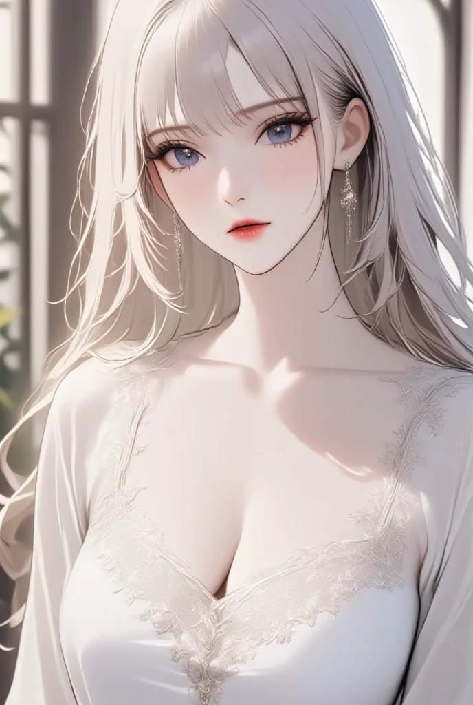 1girl, portrait, realistic, bare shoulders, sidelighting, wallpaper, nsfw, <lora:fashionGirl_v54:0.3> <lora:daili_v20:0.3> <lora:shojovibe_v11:0.2>, beautiful, blonde, bright lighting, choker, cleavage, mesh, miss universe model, perfect body, perfect boobs, swedish, love gaze