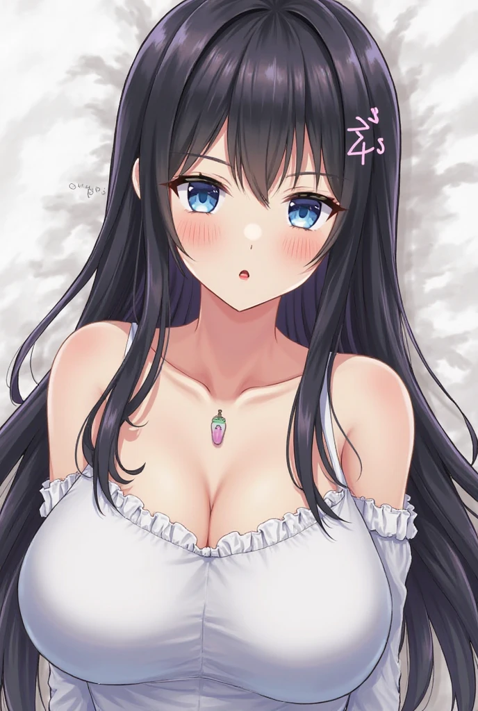 A big breasted naked beauty stands in the middle of the picture(The beautiful woman makes an embarrassed face)(20-year-old)(one person)(Detailed face)