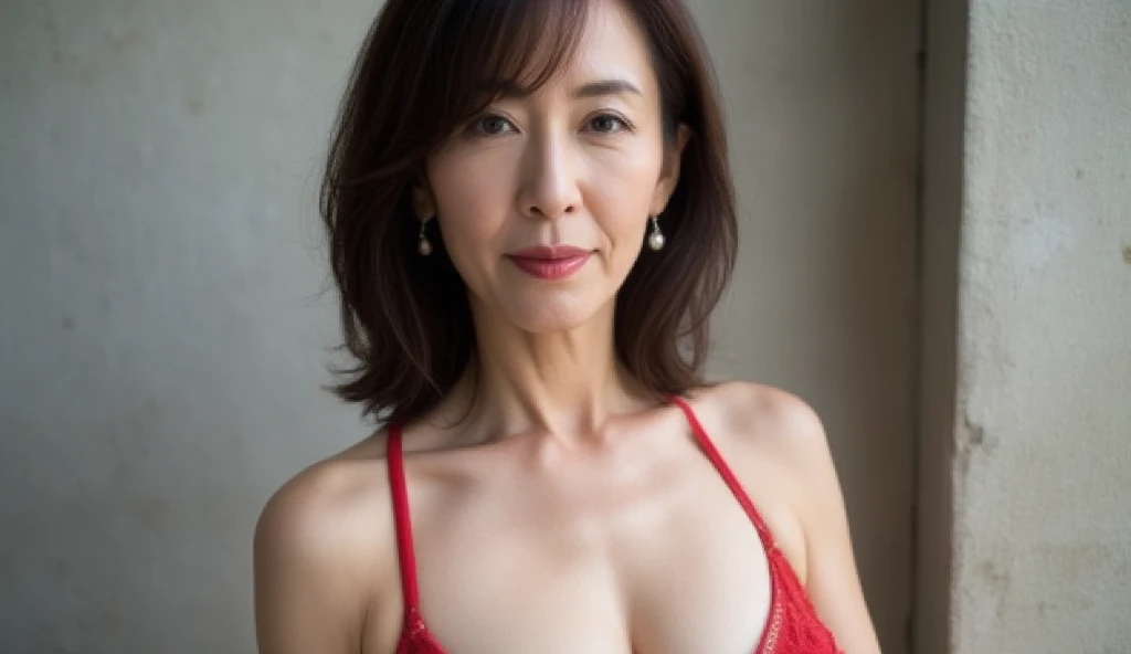 Solid color background, gravure, Tabletop, Highest quality, Super detailed, Realistic, Super detailed細なスキン, Perfect Anatomy, (1 Japanese Mature), (alone), 40 years, ((Small breasts、Flat Breasts、Small breasts 1.3)), Mature actress, Glamour, Saggy breasts, Sexy, Chromo White Skin ,(Black Hair),Long Hair,(squat)),(Spread your legs wide), ((View Viewer:1.3))