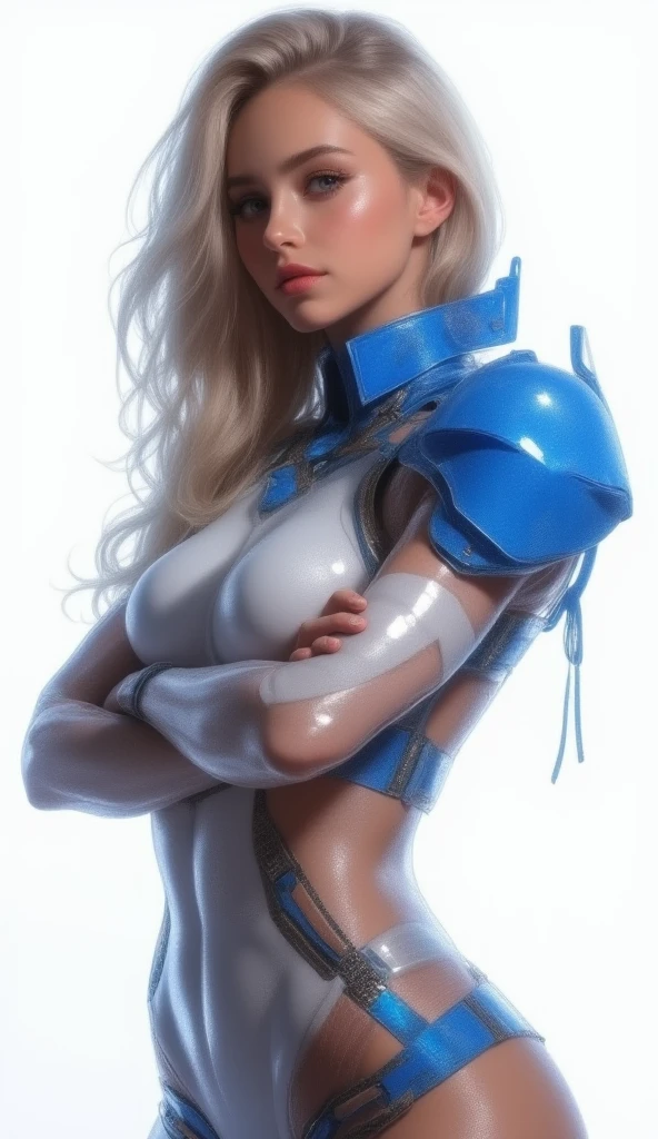 Cybergoth frostpunk queen android science sexy - fi aux yeux bleus, blonde, shutterstock, art numérique, androïde femelle ultra détaillé, dentelle cyborg fin, corps gros - planqué, peau en porcelaine, brume magique de pergélisol, neige, froid, glace.