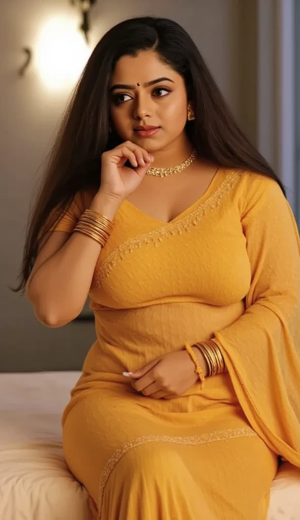 South Indian plus sized women, (cum Splash on her breasts and nipples, cum Splash on her gace, Splash of cum on her face, cum Splash on her blouse, cum Splash on her eys),