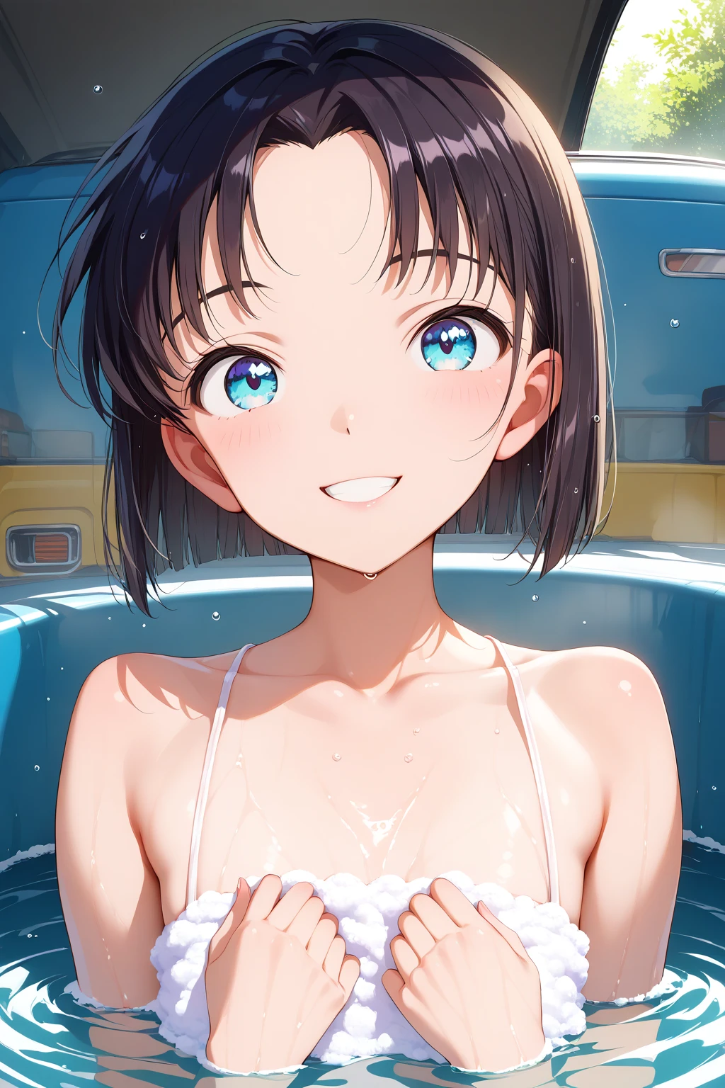 ((Top Quality)), ((Excellent)), (Details),,(Japanese)),10 years old, Black Hair,(Childish face),((Straight Hair)), shiny hair, a Girl ,Medium Breasts, ((Blue Eyes)),masterpiece, half-smile, ultra realistic, 32k, extremely detailed CG unity 8k wallpaper,((Swimming underwater)), ((extreme_close_up)) ,((Swimming underwater)),naked,((Looking up from underwater)),((In the river)) , best quality, Natural Light, solo, Straight Hair, blunt bangs, ((under water)), ((The world underwater)),((naked)), ((topless)) , ((under water, )), , 1girl, ((On the sand)), cate , stunning environment ,vibrant colors , ((topless)) , ((under water)),((Lots of bubbles)) ,((Naked)), (topless) ,((The world underwater)),((In the river)),((under water)),