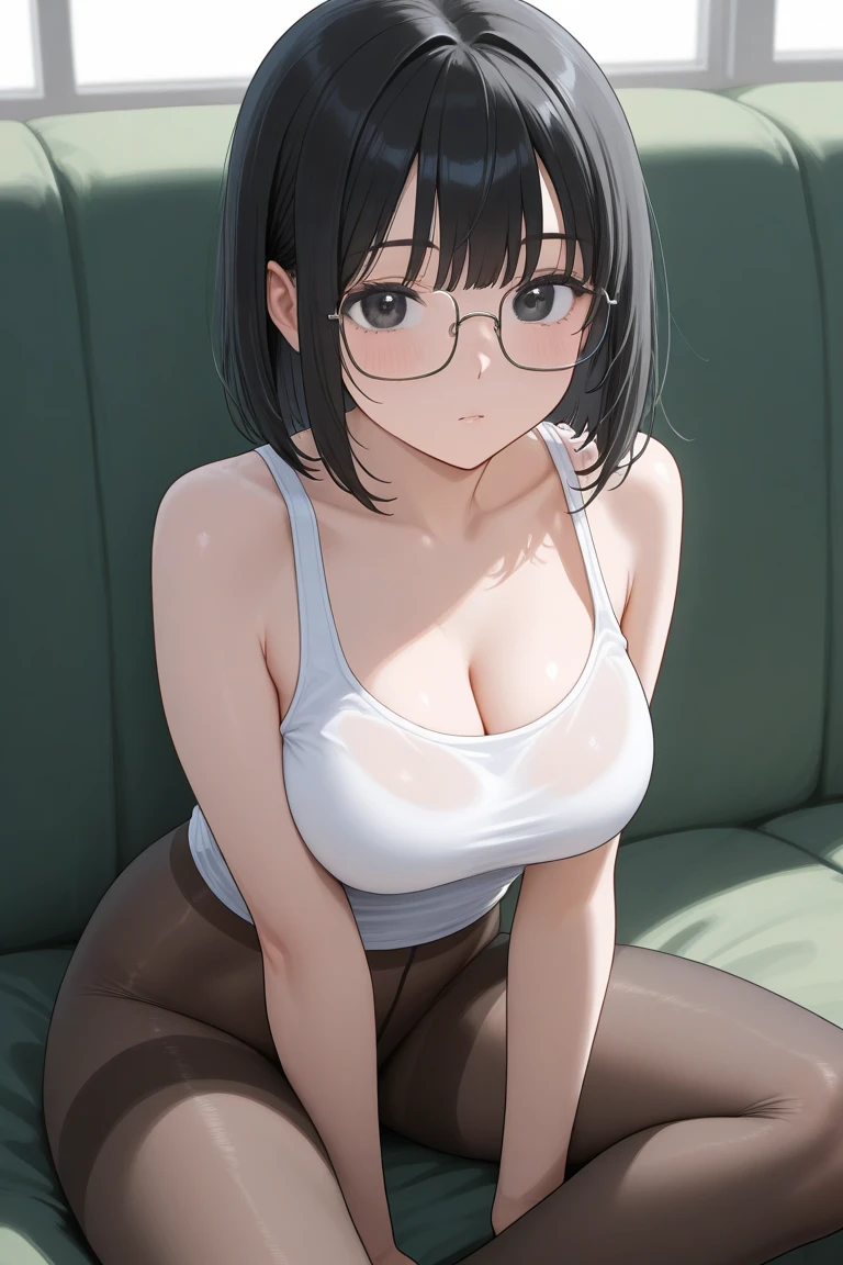 masterpiece, best quality, illustration, Super detailed, fine details, High resolution, 8K,wall paper, perfect dynamic composition,(Details High quality, realistic depiction of eyes:1.3), standing, (see through high leg swimwear cosplay:1.4), short bob hair、black hair color, Big Natural Color Lip, bold sexy pose, (ahegao:1.4), gal style、ahegao, acrobatic pose, 28 year old girl、cute type、Lolita、beautiful legs, hotel room, gravure idol, Voluptuous thighs, (super very big breasts:1.4), Don't expose it, (huge breasts, cleavage:1.4), Swimsuits that barely hide large breasts,
(Her pussy and nipples stand out against her clothes:),
(Squatting position with legs apart
:1.4),
(There is litlle fabric from the chest to the navel:1.7),
(knee-high white lace stockings:1.4),
1woman, from above, upper shot, face close up,
(The crotch of my cute Lewd high leg light brown color enamel swimwear cosplay with all mesh fabric is soaking wet:1.7),
(see through lace mesh panties are digging in
:1.4),
Full body soaked, 28-year-old girl with a pure face, big breasts, super big breasts, obesity, fair skin,
see through erotic White and purple high leg school swimsuit, transparent gauze, lace lace, glasses, milk running from the corners of her mouth, ahegao, blush with embarrassment,
(Breasts covered in breast milk: 1.4),
(During Massive Incontinence with a Pleasant Face: 1.4),
(Push up your hair with both hands while showing your armpits: 1.4),
(see through lace bodycon emo girl white school swimsuit cosplay with all mesh fabric with a V-shaped opening from the cleavage to below the navel: 1.4), (Open the Thief: 1.4),
