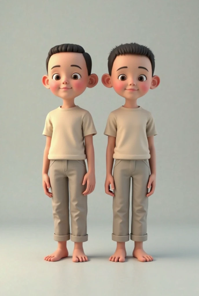A 2 boy wearing glasses wearing a blue shirt and black pants with white boots on his feet.