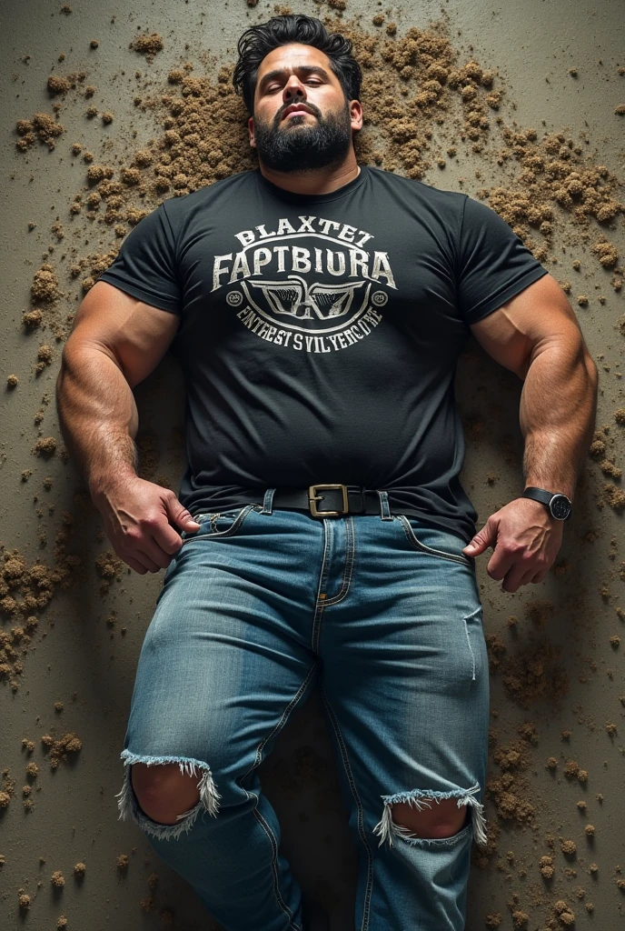 A portrait full body photograph Atractive ben Affleck heavy muscles, using only underwear, bearded, Strong, muscular, hairy big belly bodybuilder, showing very hairy groin area, epic realistic, photo, faded, neutral colors, ((((hdr)))), muted colors, intricate scene, artstation, intricate details, （（（ink，soil，Line outline，ink stain，ink stain）））