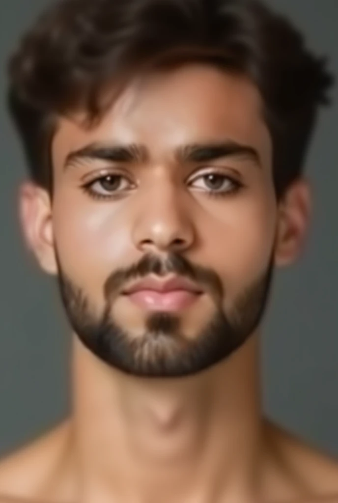 a close up of a man with a mustache and a necklace, edited in photoshop, handsome male, male model, ayan nag, retouched in photoshop, beautiful young man, shirtless :: high detail, profile pic, photoshopped, chest hair, cute young man, mid-shot of a hunky, attractive neck, indian, high quality upload, masculine pose