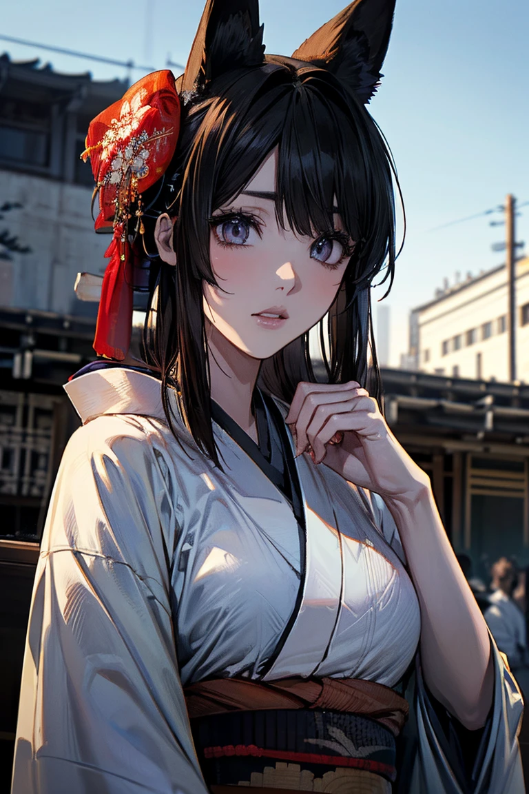High Quality, Masterpiece, TokisakiKurumi, hair over one eye, low twintails, <lora:Char_DateALife_TokisakiKurumi:1>, yukata, bath yukata, <lora:Outfit_Kimono:1>, from side, off shoulder, shoulder blades, onsen, steam, night, (dark environment), <lora:Style_DarkIncursioStyle:1>, red eyes,
