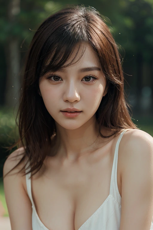 fullnude、Beautuful Women、25-years old、Hide nipples with hair、Wistful expression、