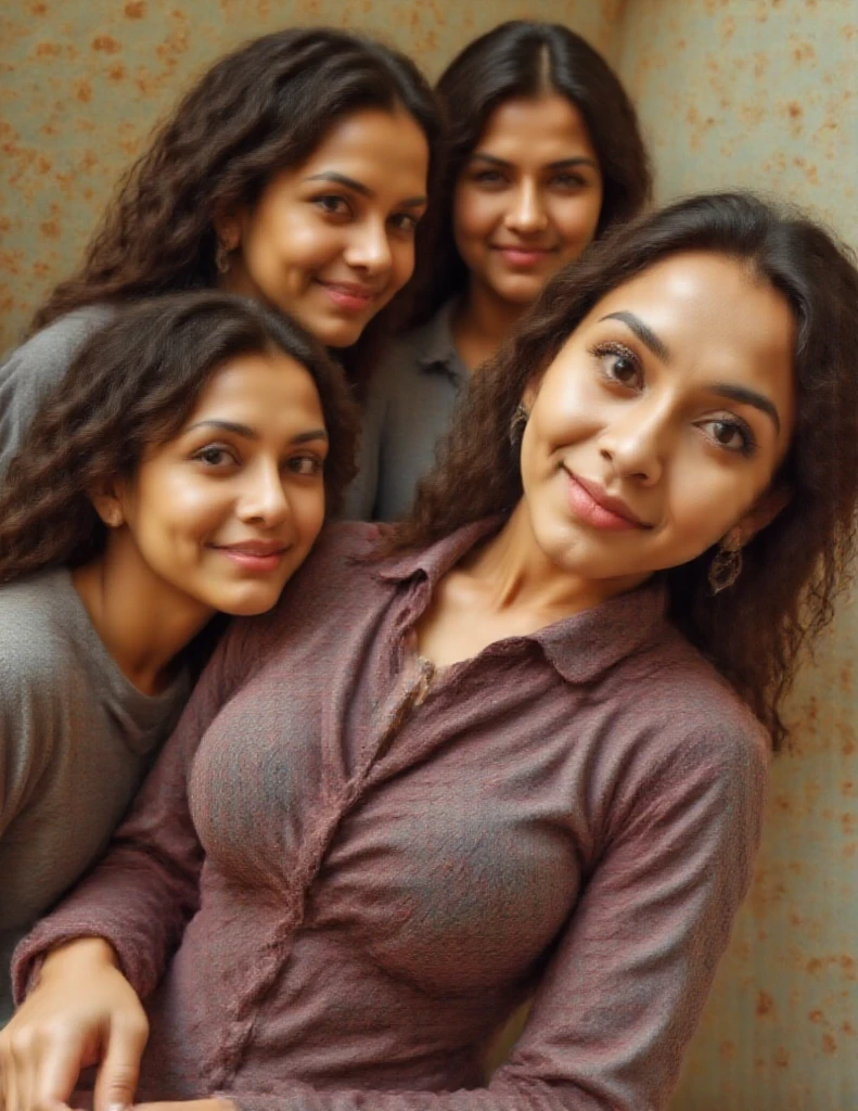 Mujer con dos nenas y un nene
