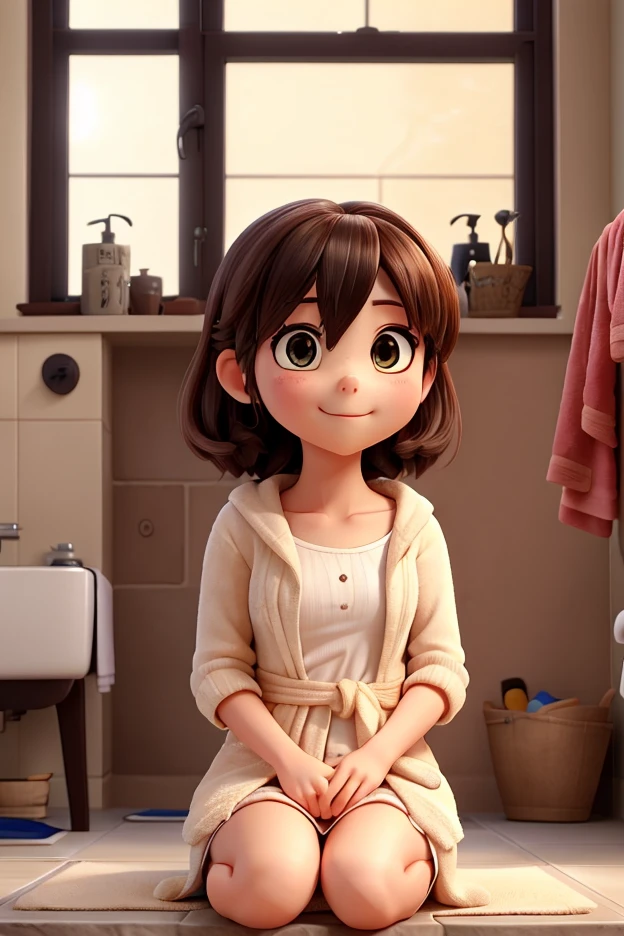 Children in the bathroom,open mouth, smile, smile, smile, 