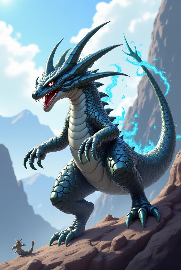DonMBr0ck3nM1rr0rXL a visceral tempest chaos celestial European Dragon, lava skin, wing spines, ,score_9, score_8_up, score_7_up, score_6_up, score_5_up <lora:DonMBr0ck3nM1rr0rXL-pony:1>
