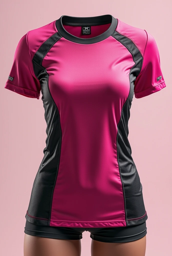A women's CrossFit shirt with a black and pink gradient.
Improve the gradient