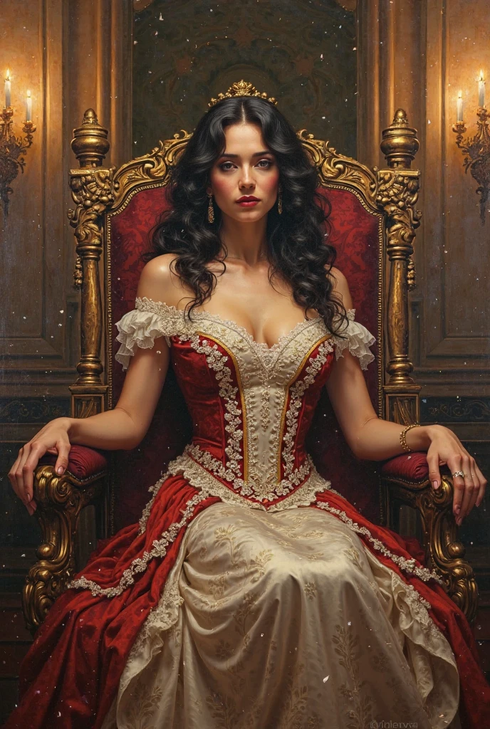 Irish woman, milf, mature, curly hair,black hair, high cheekbones, glossy lipstick, white pale skin, tall, curvaceous, small waist, big hips, hip dips, large breasts, big breasts, sagging breasts, looking at viewer, Best quality, 8k, Masterpiece, realistic, photorealistic, (gigantic breasts:1.2),wearing beautiful embroidery and jeweled ruffled gorgeous princess ballgown with voluminous full length hoop skirt,
princess in a beautiful embroidery and jeweled rococo princess ballgown with voluminous full length hoop skirt,super detailed gorgeous princess ballgown with voluminous full length hoop skirt,jeweled Gorgeous rococo princess ballgown with long train,jeweled Gorgeous rococo princess ballgown with long train,gorgeous rococo princess ballgown with beautiful embroidery and jeweled, detailed eyes, brown eyes,