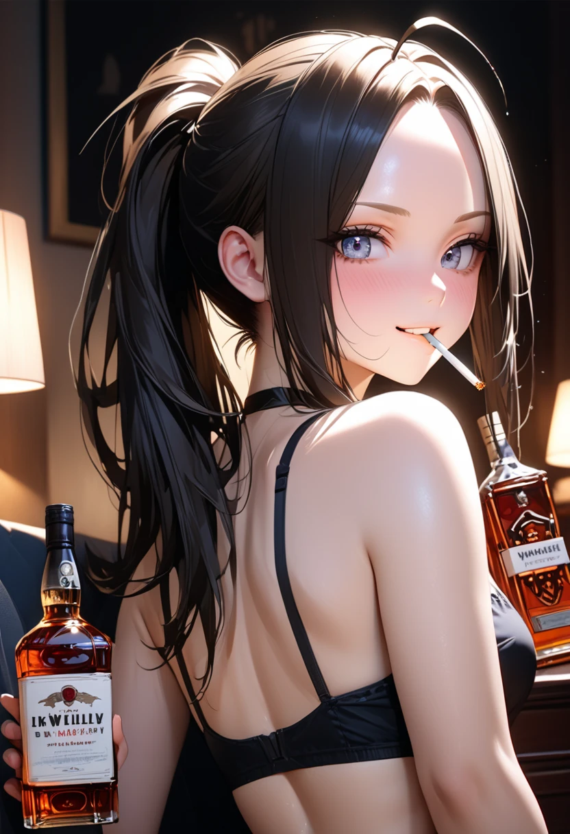 (from above:1.1),(from side:0.9), ((Face)), (Close-Up:0.4), masterpiece,"A 26-year-old girl stands at a bar counter. She is dressed in a stylish off-shoulder dress, sweater dress, off-shoulder sweater, red sweater,garter stocking, midriff, red skirts, black thighhighs, thigh strap, pretty girl, (highly detailed beautiful face and eyes,firm breasts),real skin,((black,hair,long pony tail hair)),thin pubic hair,cute and lovely pose, detailed eyes, This masterpiece is only visually stunning but also tells,(double breasted:0.6,under bust:0.6,cleavage:1.1,),(small breasts:1.2),(perky chest:1.1), (pointed chest:1.3), medium hips, glamorous body,(with sparkling eyes and a contagious smile),open mouth. The bar is beautiful, with colorful bottles of alcohol in the background and a soft glow from neon lights. The atmosphere is relaxed, and the girl looks confident and fashionable.",full body, sexy pose,make a cocktail , in a bar counter, Looking at Viewer,
