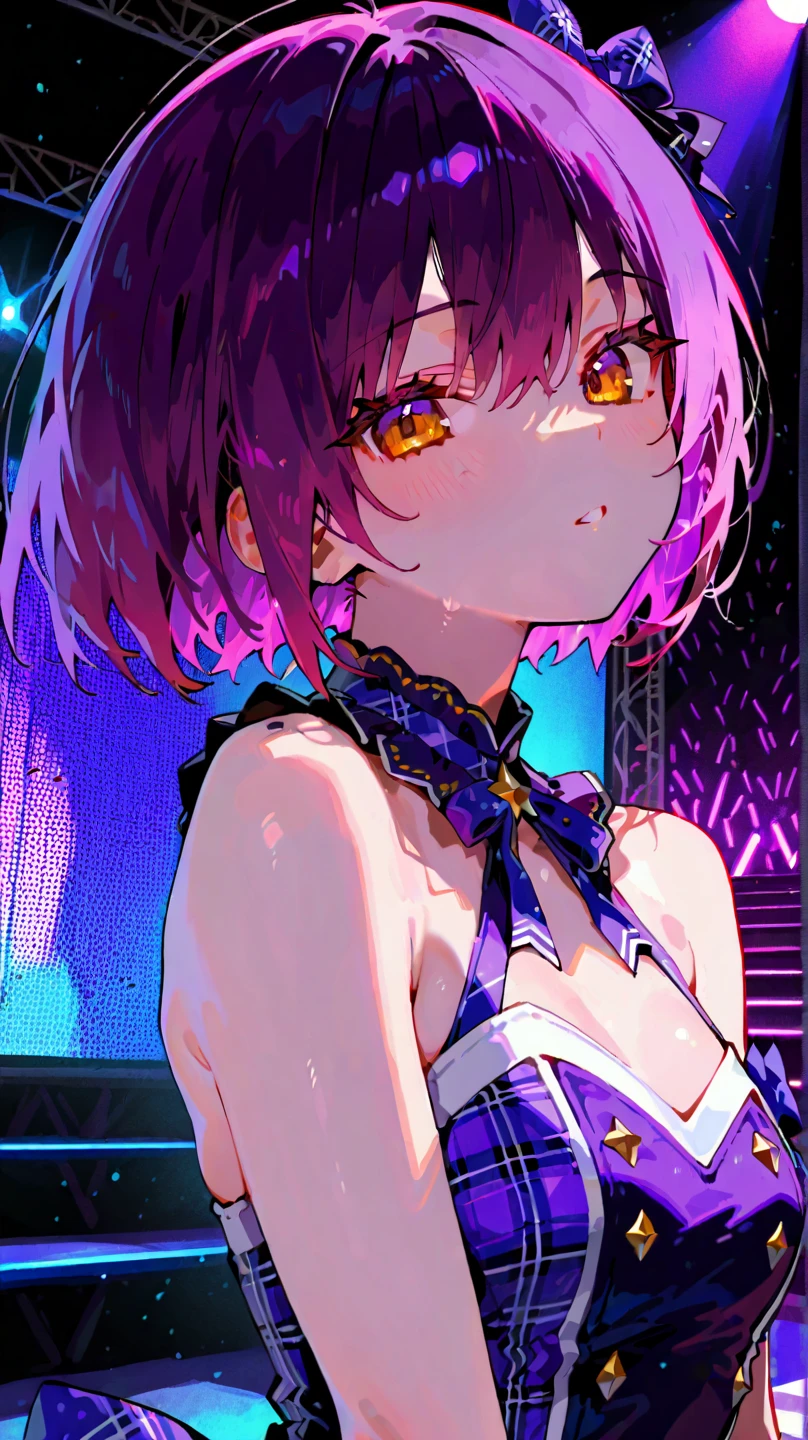 1 person、Mature、Ample breasts、Long Hair、Nipples、Areola、naked、Embarrassing、Nipplesを見せる、Dark Area、Pink Hair、Light blue eyes、Nipples、necklace、bracelet、Dark Area屋、Chained、Like a slave、Nipplesを見せる、Underground auction、Human trafficking、prostitution、Number on neck、Number on neckの焼印、Item Number、naked、Exciting audience seats、Spotlight、Ceremony、auction、High resolution、Highest quality