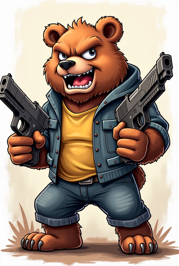 Generate a beaver with angry expressions, em 2d, he needs to be resting his arms on a sledgehammer, be strong and muscular and have a workman's cap a little