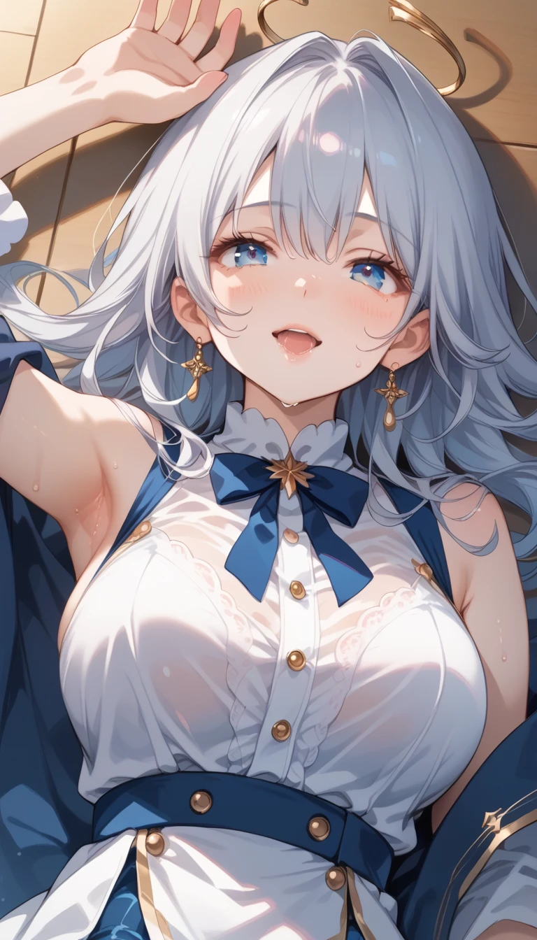 (((Masterpiece))), (portrait), diffused light, dynamic shadows, sharp focus, realistic, detailed, highres, absurdres, anatomically correct, seductive face, white background, Naked, looking to the side, black choker, belly button, small breast