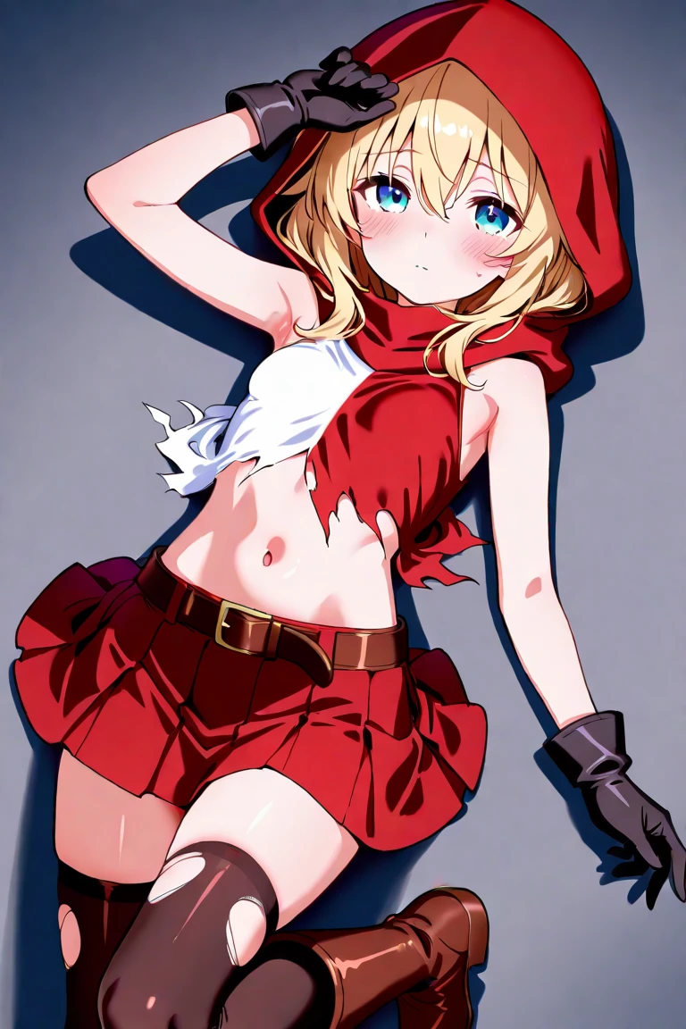 <lora:zlix0n-20:1>hands on own hips, fire, masterpiece, best quality, <lora:disgaea:1>flonne (fallen), blonde hair, red eyes, demon wings, demon tail, flat chest, wide sleeves, long sleeves, red bow, red ribbon, red leotard