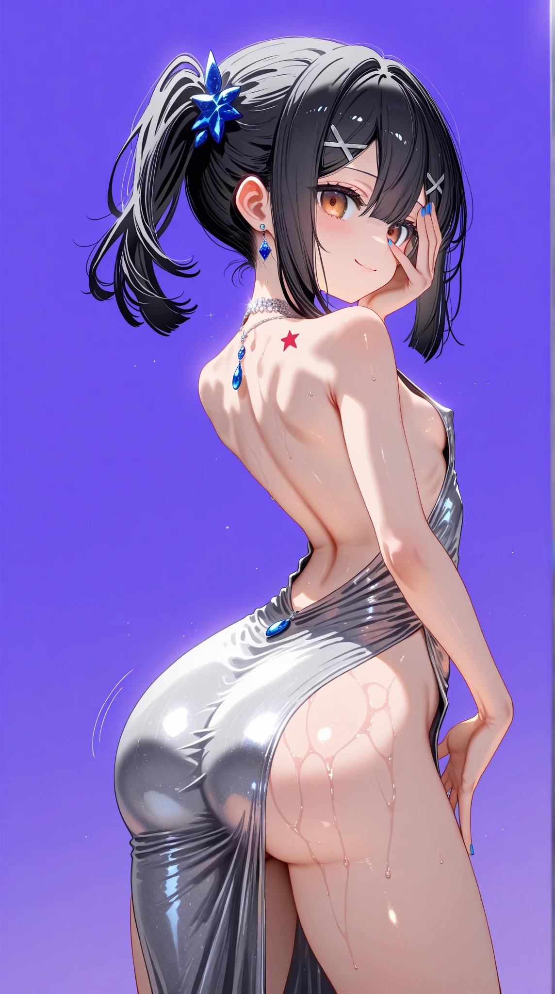 NSFW、masterpiece、High Painting、Deformation、Chibi Character、low length、Small breasts、Completely naked、Chubby、Black Hair、Bob Hair、Thick pubic hair