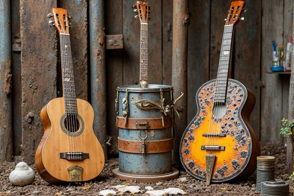 Design a bottle AND box for the bottle for traditional drink beverages in the shape of a guitar --auto --s2