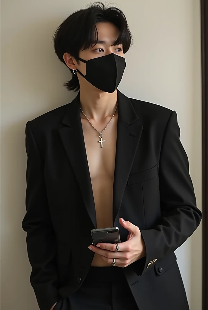 Look into the eyes,　Look at me　Look at me,　Look at me,　Look at me,　Front of face,　Front face,　Cross-legged,　indoor,　Brown Hair,　bangs,　Sweat,　clavicle,　clavicle,　Cross-legged,　Earrings,　Look at me,　Private room,　bed,　belt,　Abdominal muscles,　Abdominal muscles,　Abdominal muscles,　Abdominal muscles,　Tattoo,　Tattoo,　Tattoo,　tattoo,　tattoo,　tattoo,　tattoo,　Roll up your sleeves,　Roll up your sleeves,　Roll up your sleevesをした,　Roll up your sleevesをした,　Black Mask,　Black Mask,　Black Mask,　Black Mask,　(Naked under the jacket,pants:1.5)