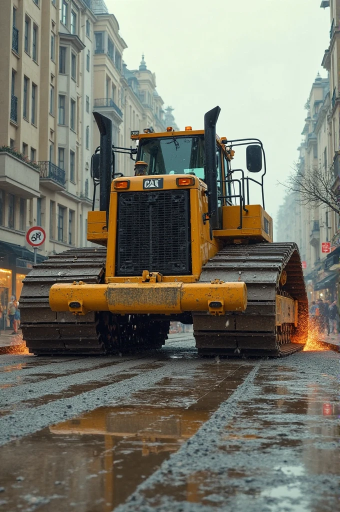 analog gloomy photo of a bulldozer with yellow blade,  <lora:k1lld0z3r:1>, ((at night)), demolished buildings in the background, white house, washington DC, (winter), (snow), (horror movie), ((nighttime)), (midnight), dark decayed city, ruins, High Detail, Sharp focus, (photorealism), realistic, best quality, 8k, award winning, dramatic lighting, epic, cinematic, masterpiece, rim light, ambient fog:1.4,