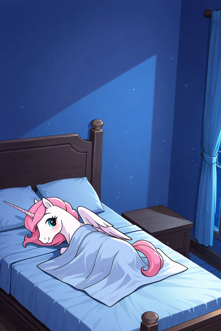 The little queen of hearts in her crib in her room.