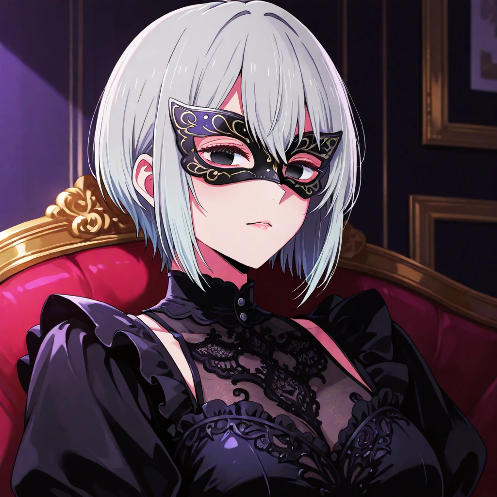 E girl hair cut Bob semi naked porttait head onE girl hair cut Bob (((porttait))) (((head on))) (((eyepatch)))