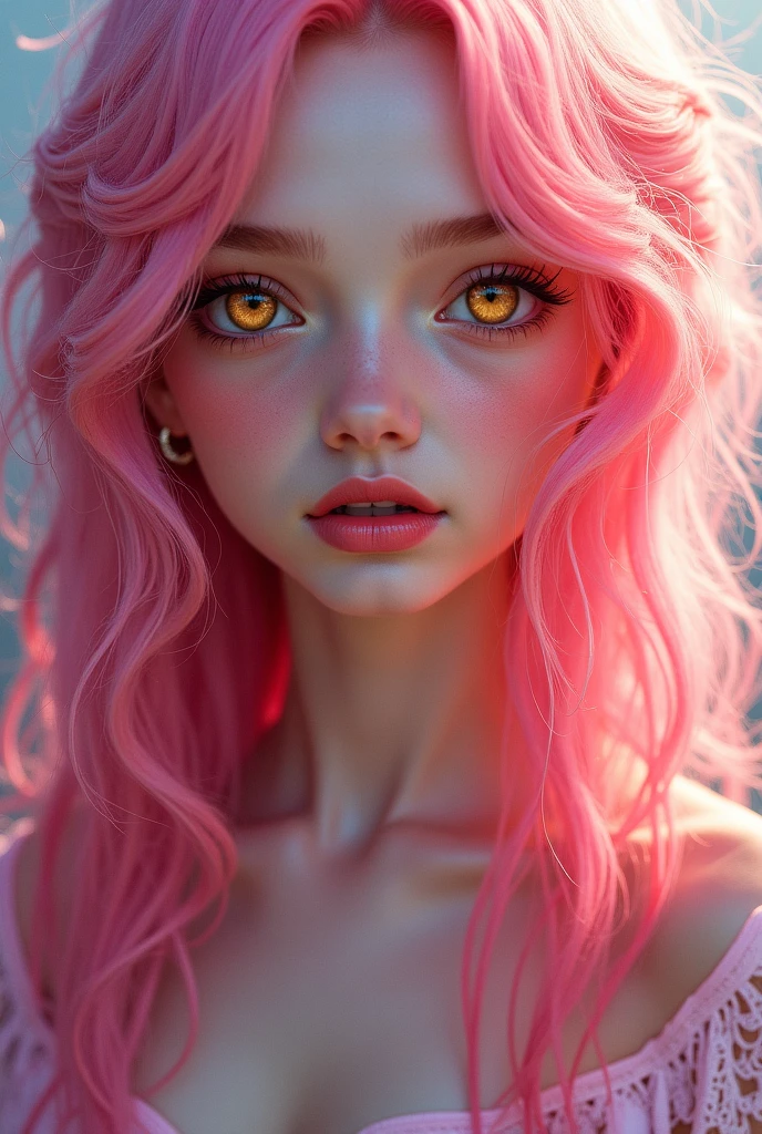 street,(Keisan:1.5), close up, Masterpiece, Best Quality, Photo original, realist, face, big breasts, Pink chiffon slip dress, incredibly ridiculous, beautiful girl, beautiful, long light yellow hair, short straps, depth of field, high resolution, Hyperdetail, good detail, Very detailed, Very detailed eyes and face, sharp pupils, realist pupils, sharp focus, cinematic lighting,