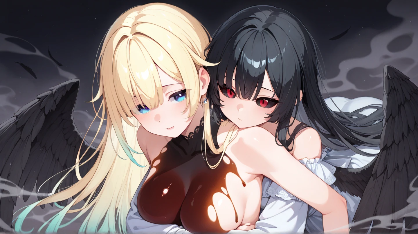 pov, paizuri, 2girls,, pov , , , paizuri, penis between the breasts, , , fantasy, RPG , navel, breasts, long penis, lewd face, horny, sweaty naked, nipples, comedy, dungeon raid, raid event, my team is possessed by evil lewd ghost and give me a titfuck, pubic hair, assisted, grabbing breasts from behind, bikini style