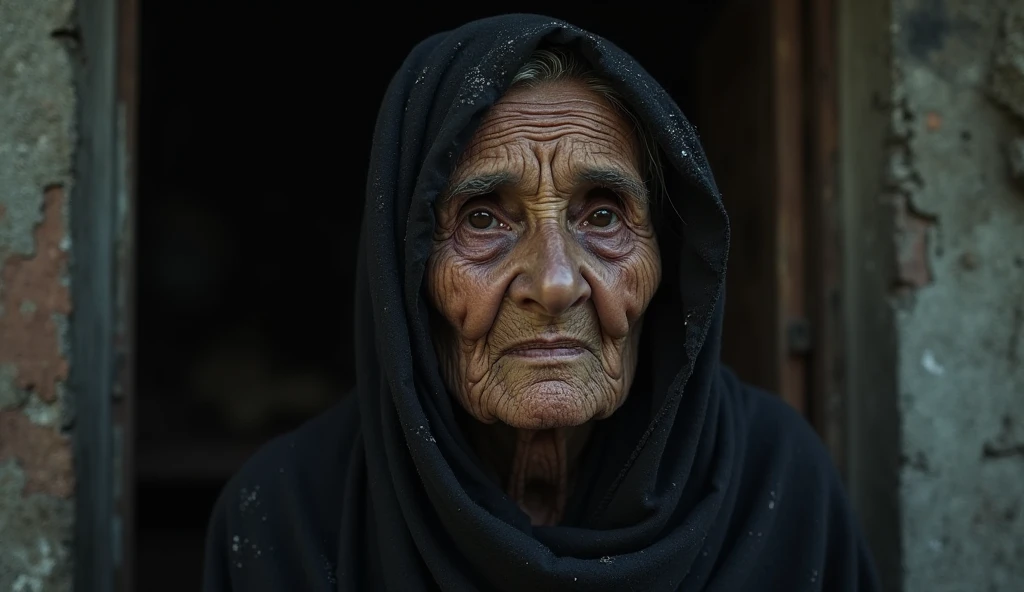 Painting of an old woman with a headscarf showing a figure to the camera, grandmother vane, senior concept artist, old woman, old woman, Tadeusz Pruszkowski, detailed character portrait inspired by senior artist, close-up character portrait, grumpy [ old ], Bedouin d&d portrait, old woman, elderly woman