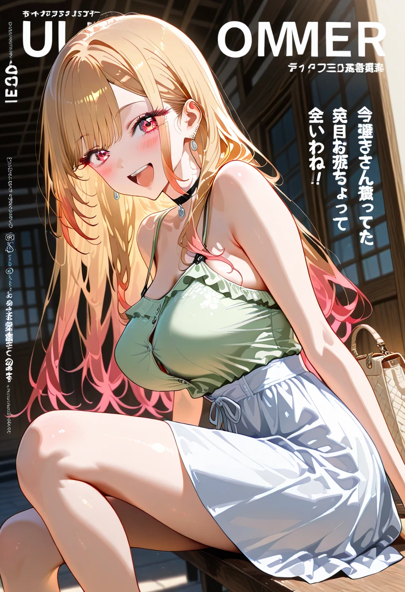 Magazine cover(masterpiece, best quality:1.2),little girl,shy((Wet clothes))Short skirt,underwear,outdoor,rain(8K)(HD)