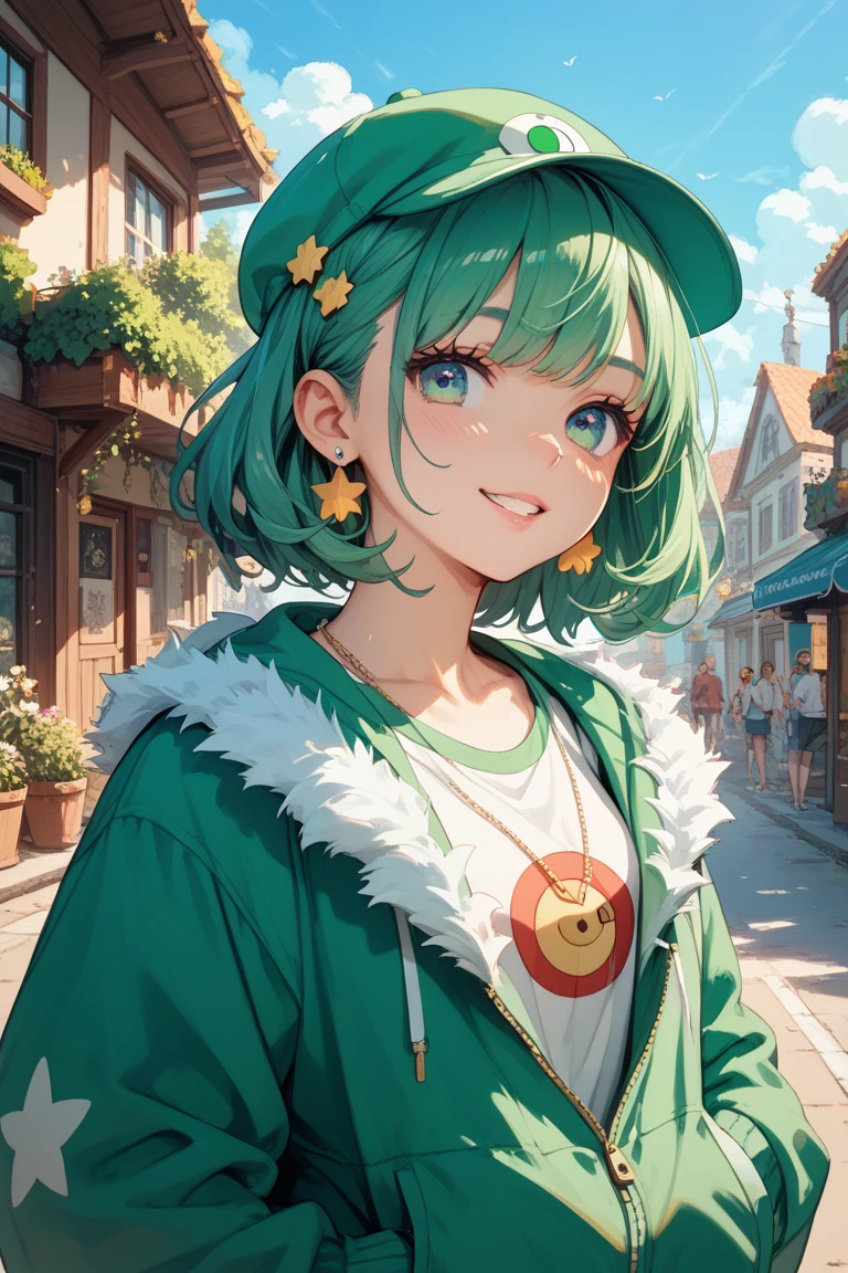 The mascot character for the green bun