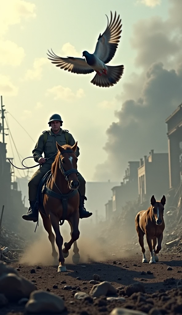 autrians army holding pigeons, epic, dark background, realistic, 8k