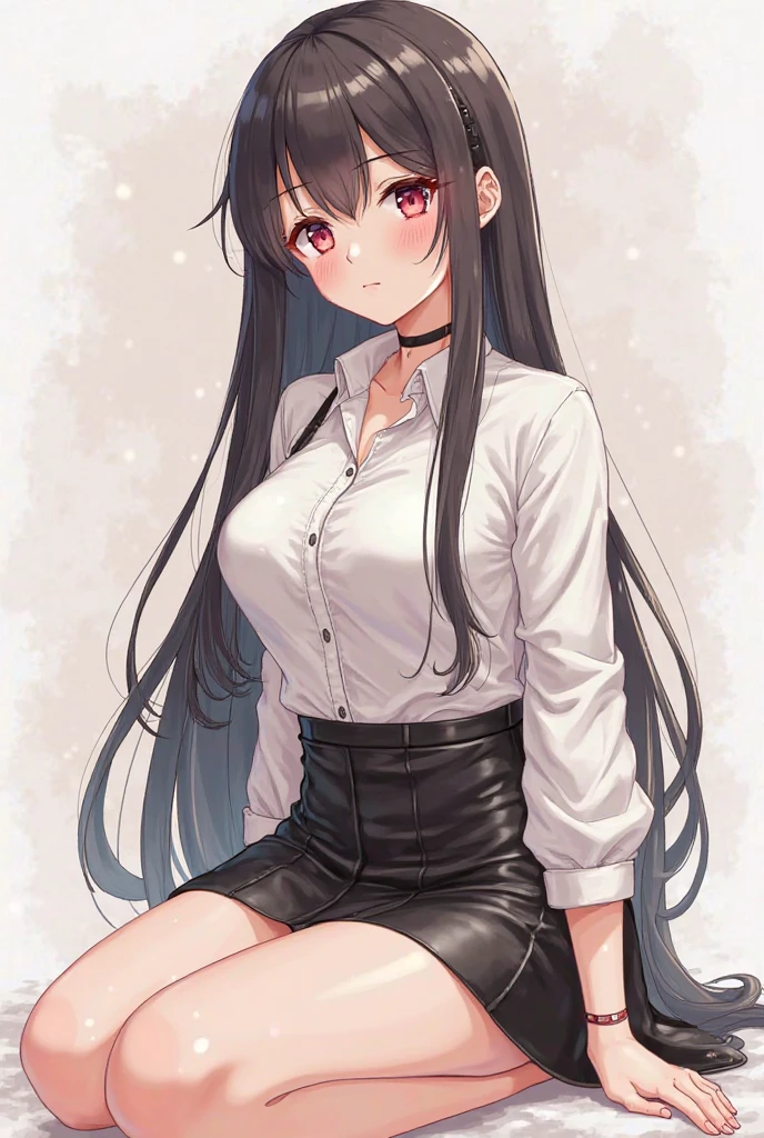 (masterpiece、Highest quality、Very detailed))、One girl、Black Hair、Long Hair、Wavy Hair、blunt bangs、Grey Eyes、evilsmile、((Grin))、((lots of piercing))、((Pointed Ears))、Large Breasts、((white sweater))、Cowboy Shot、((bent over))、((black panties))、Pretend、Stick your ass out、Shoot from behind、Bedroom Background