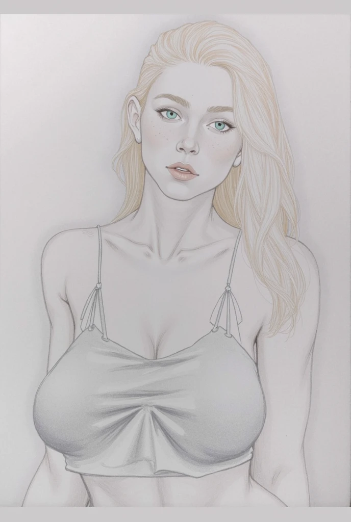 
Flat colors,top half body shot, close up of a 25 year old surfer looking girl, tan skin, ([light blueish eyes]) blonde wavy hair, natural beaty, (([beautiful lips, light pink lipstick])) Beautiful,   ((([topless, perfect perky breast, perfect small perky nipples]))) masterpiece, (([Simple grey background]))

