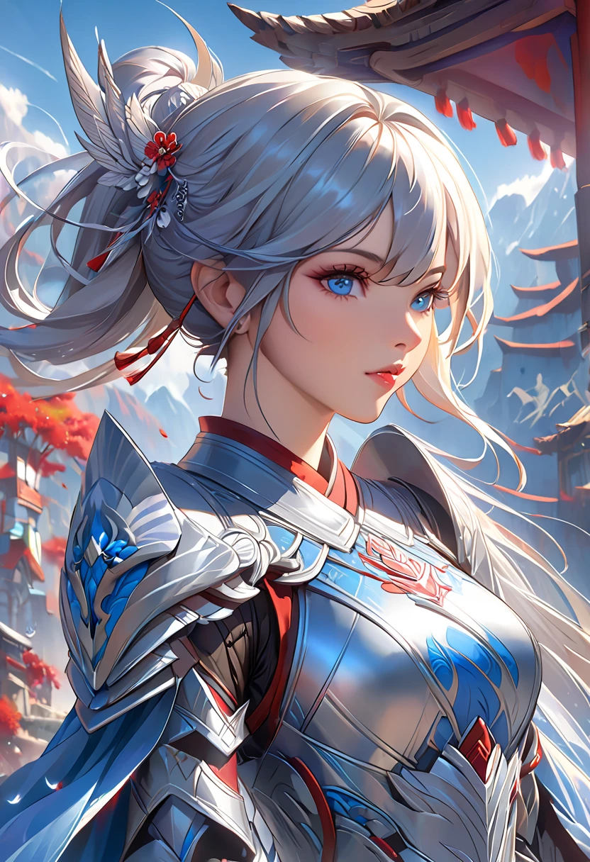 (masterpiece, top quality, best quality, official art, beautiful and aesthetic:1.2), (1girl), extreme detailed,(fractal art:1.2),colorful,highest detailed, mecha:1.4, (chinese clothes:1.4), upper body,