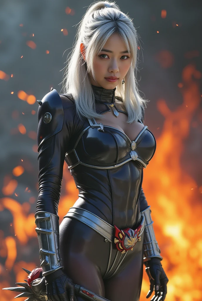 (1 Mechanical Girl)、top-quality、​masterpiece、超A high resolution、(Photorealsitic:1.4)、Raw photo、女の子1人、Fight mutants、glowy skin、(((1 Mechanical Girl)))、With a beautiful knife、（Red Metal Bodysuit）、(Fight goblings、ogre、Fierce battle with orcs),（Fight fiercely against aliens）、Fight fiercely、(beautiful forest background)、(Fighting Demonic Beasts)、(Small LED)、((super realistic details))、portlate、(Strong giant demon beast background),globalillumination、Shadow、octan render、8K、ultrasharp、Colossal tits、Raw skin is exposed in cleavage、metals、Details of complex ornaments、Japan details、highly intricate detail、Realistic light、(Mystical expression),CGSoation Trends、Blue eyes、radiant eyes、Facing the camera、neon details、(Mechanical limbs)、(blood vessels connected to tubes)、(Wires and cables connecting to the head)、Small LED、,Mechanical thighs、Toostock、（Hands are also made of machines）、（Attack of the Monster Beasts）、