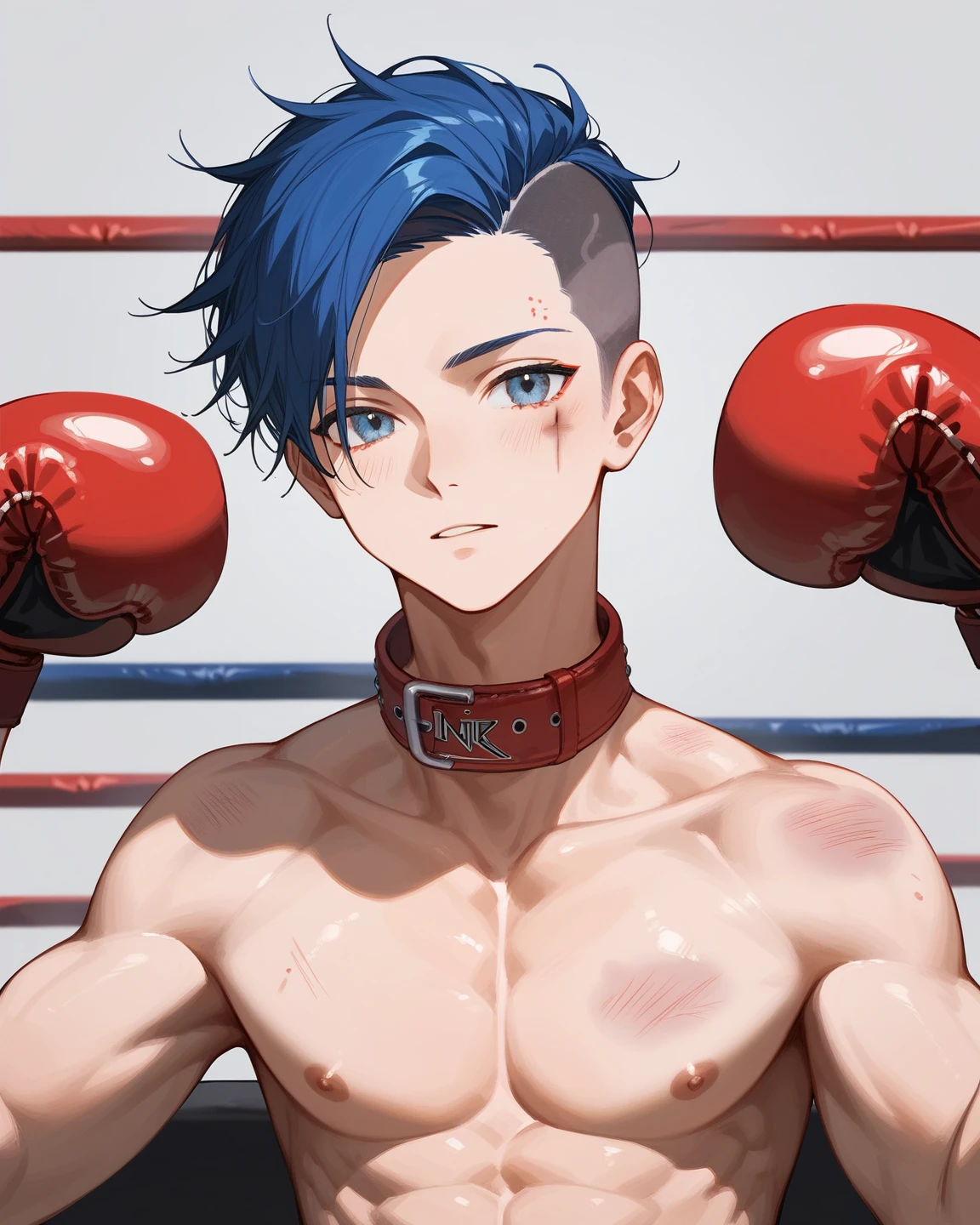 Sokka in japanese traditional underwear, top knot, throwing a punch, determined expression, detailed, perfect eyes and hands, massive underwear buldge,