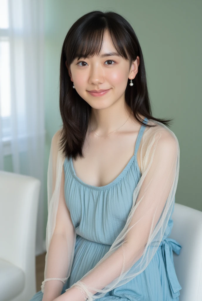 Woman in her 50s、five〇Year、A little old、Big Breasts、camisole、(Japanese Corridor、Some of her hair is sky blue:1.4)、White wall、(White wallと窓のある部屋)、((Highest quality、8k、masterpiece:1.3))、Ultra-high resolution、(photoGenuineistic:1.4)、RAW Photos、Japanese,(detailed aspects)、Genuine、Photographed in natural light、Highly detailed face and skin texture、Highly detailed lips、The correct state of the human body、Shortcuts、Black Hair、Various poses、Natural color lip、Upper Body