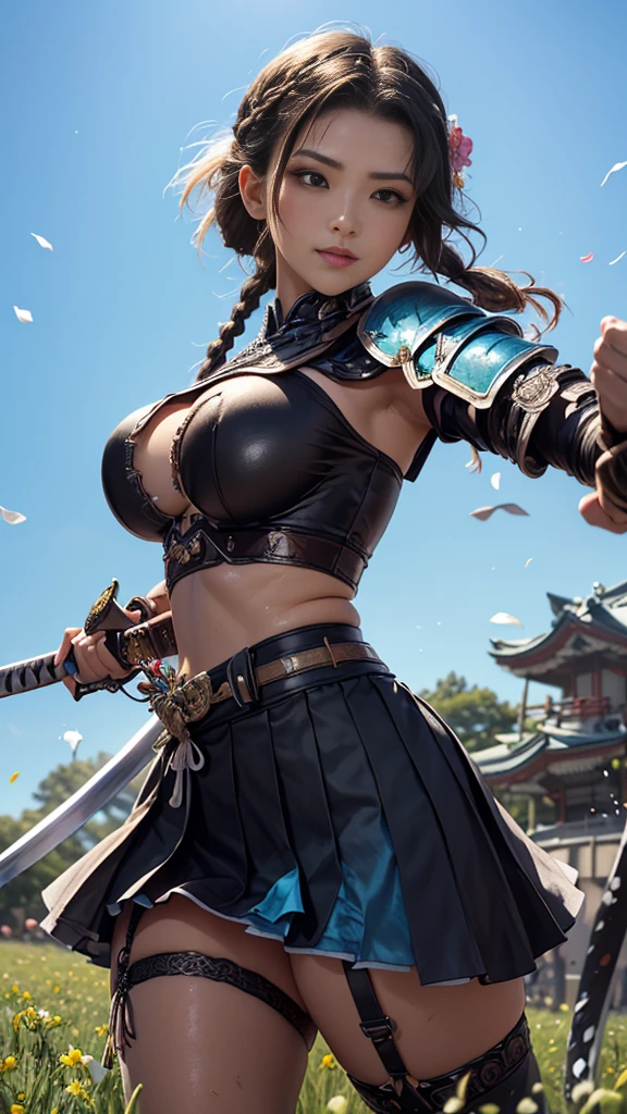 masutepiece, Best Quality, Illustration, Ultra-detailed, finely detail, hight resolution, 8K Wallpaper, Perfect dynamic composition, Beautiful detailed eyes, Natural Lip, sexy knitted dress , Big breasts, cleavage, Random sexy poses, full body, (open breast) , (huge breast)