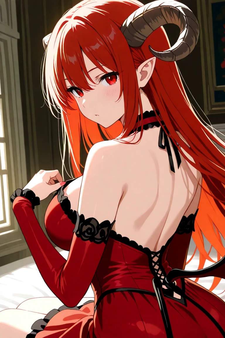 Red Hair, Sexy, Submission, Dress, Dark Romantic, Night, Dinner, Candles, High Details, Ultra HD, 4K