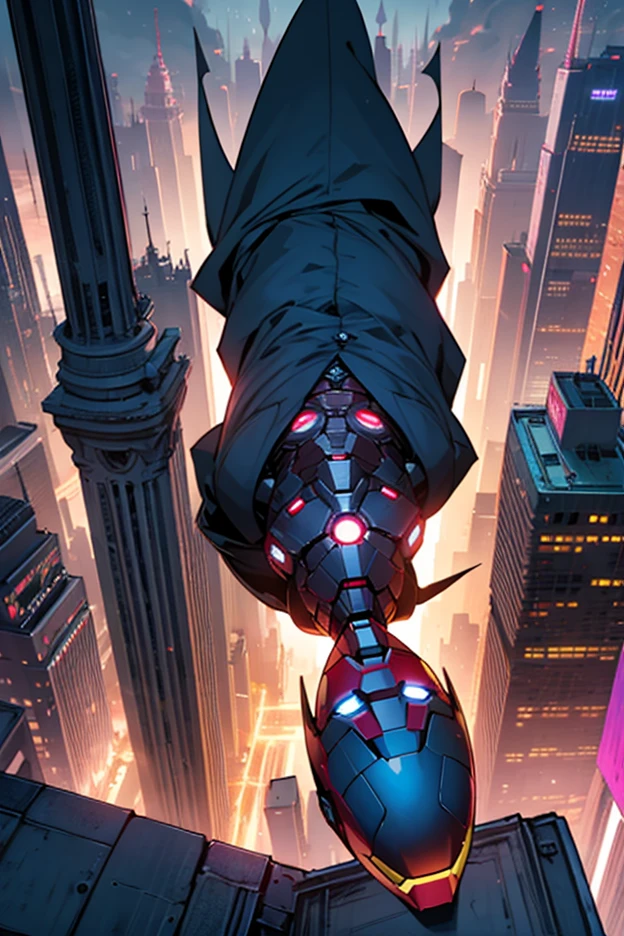 8K,Ultra Detail,ultra-quality,ultra precision,ultimate masutepiece,prominent glowing eyes, muscular physique, intense fighting scene, dramatic cityscape, detailed reflections on wet ground, dark and moody atmosphere, vibrant red and blue color palette, dynamic lighting effects, gritty and textured style,Deadpool,