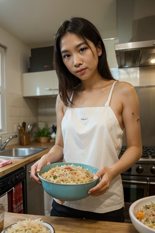 there is a woman sitting on the floor with a plate of food, 30 years old woman, 3 0 years old woman, dang my linh, photo taken in 2 0 2 0, profile picture, vietnamese woman, taken in the early 2020s, profile image, inspired by Ruth Jên, in style of lam manh