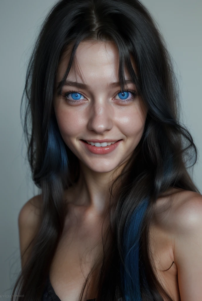 1 fille, , blue eye, ssmile, Longhaire,