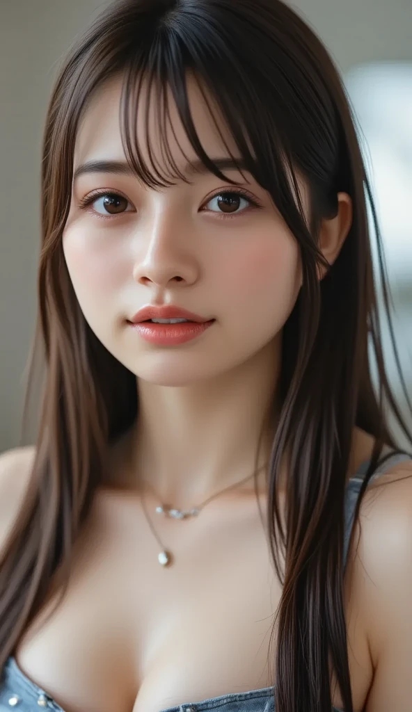 Girls in their 20s, Realistic Shadows, Detailed skin, Very small breasts, Black Hair, Very detailed, Very detailed face in 8k, perfect face shape, Perfect Lips, Perfect Nose, Correct beautiful eyes, Audience, White shirt, Hair Flowers, masterpiece, highest quality, Single woman, No bra, No panties, alone