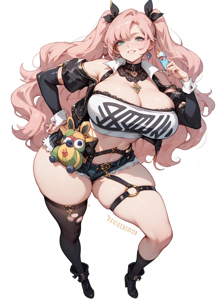 Anime Kawaii sexy Perfect Slim sensual body large breast and huge thighs, An intricate and highly detailed illustration of anime (Young girl). A bikini、girl in a hat,(masterpiece, best quality) detailed,silver accessories , Blonde ,elegant, Pointed ears ,Deep V one-piece swimsuit,Double tail,Waist-length hair,Smile,Star decoration,White lace socks,thorns,Rose,Vest line