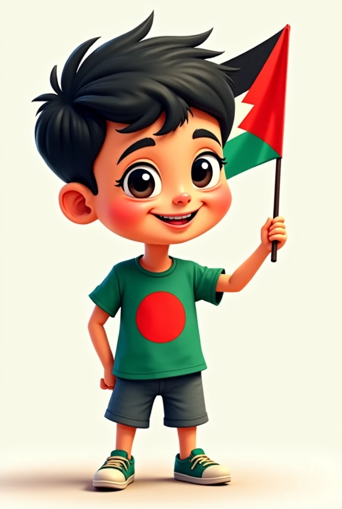 baby boy name taha on shirt having pak flag on face
cartoon animation