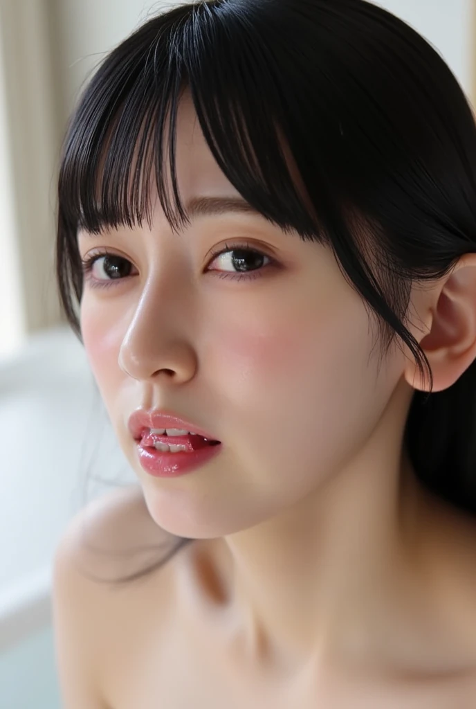 Tabletop, Highest quality, shape, Very detailed, In detail, High resolution, 8k wallpaper, Perfect dynamic composition, Beautiful details , Hotel(but), Sexy Face,Ecstatic expression,Face at peak sexual arousal,Face excited by sex